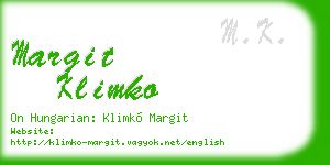 margit klimko business card